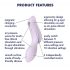 Satisfyer Curvy Trinity 2 - Акумулаторна въздушна вълна 2в1 (лилава) 