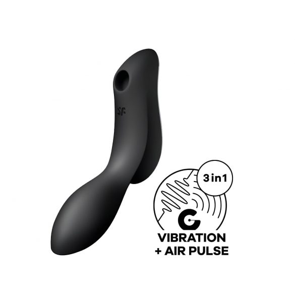 Satisfyer Curvy Trinity 2 - Акумулаторна въздушна вълна 2в1 вибратор (черен) 