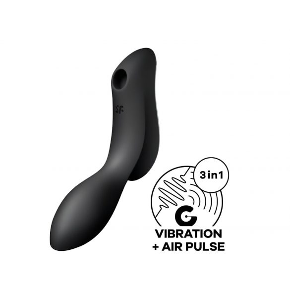 Satisfyer Curvy Trinity 2 - акумулаторен 2 в 1 вибратор с въздушни вълни (черен)