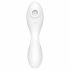 Satisfyer Curvy Trinity 5+ - интелигентен въздушен вибратор 2в1 (бял) 