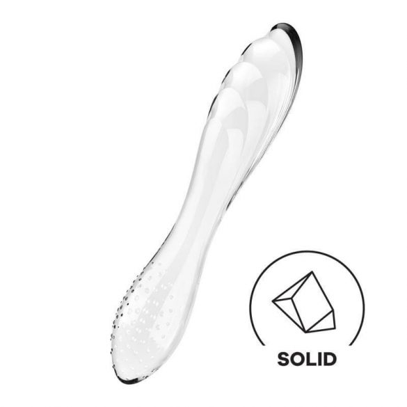 Satisfyer Dazzling Crystal 1 - стъклен вибратор с 2 края (полупрозрачен) 