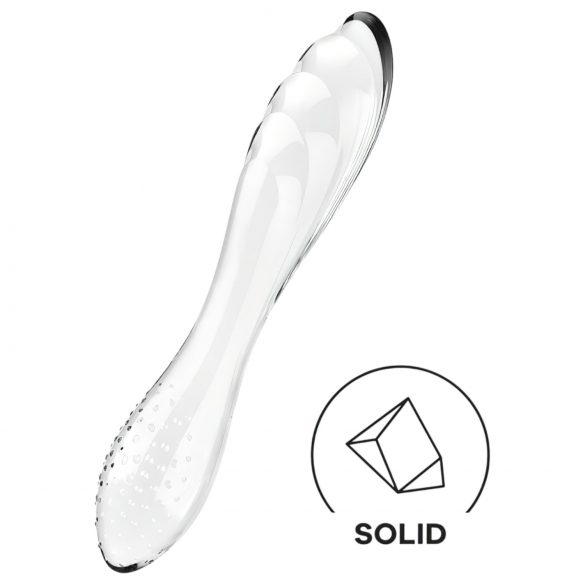 Satisfyer Dazzling Crystal 1 - двоен стъклен вибратор (прозрачен)