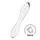 Satisfyer Dazzling Crystal 1 - стъклен вибратор с 2 края (полупрозрачен) 