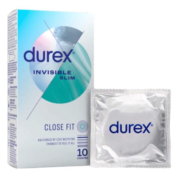 Durex Invisible Slim - тънък презерватив (10 броя) 