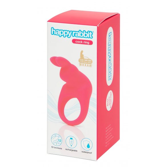 Happyrabbit Cock - вибриращ пенис пръстен на батерии (розов) 