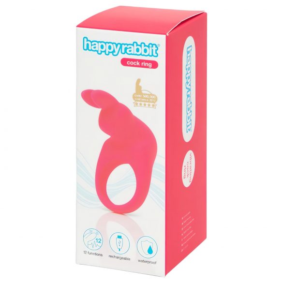 Happyrabbit Cock - вибриращ пенис пръстен на батерии (розов) 