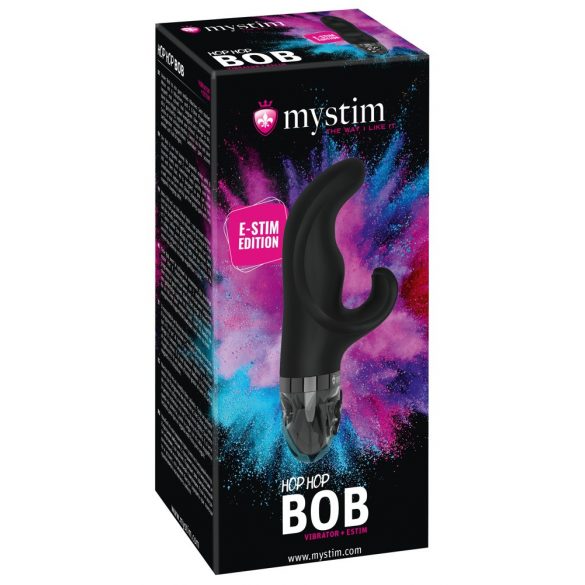 mystim Hop Hop Bob E-Stim - презареждащ се електрически вибратор (черен) 