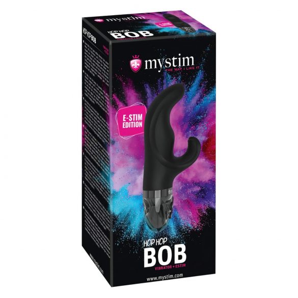 mystim Hop Hop Bob E-Stim - презареждащ се електрически вибратор (черен) 