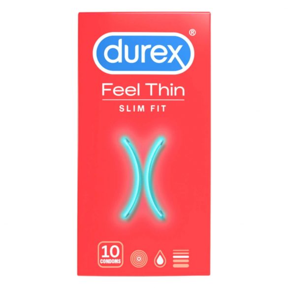 Durex Feel Thin Slim Fit - презерватив с реалистично усещане (10 бр.) 