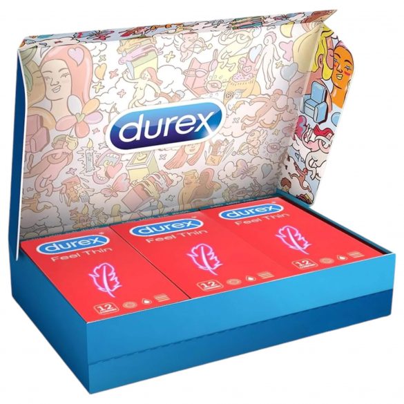 Durex Feel Thin - опаковка презервативи с усещане за живот (3 x 12 бр.) 