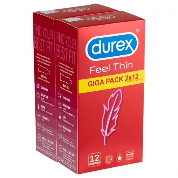 Durex Feel Thin - опаковка презервативи с усещане за живот (2x12бр.) 