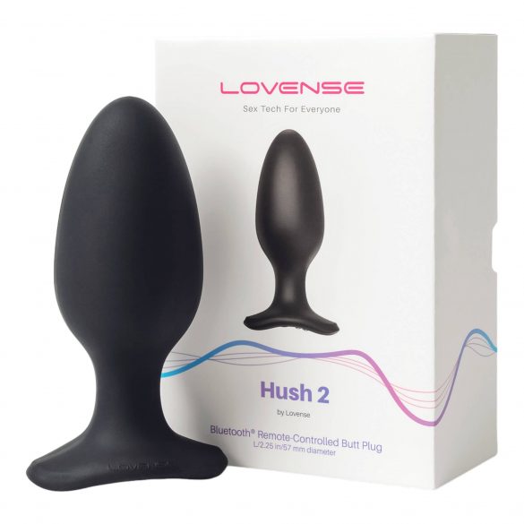 LOVENSE Hush 2 L - презареждащ се малък анален вибратор (57 мм) - черен 