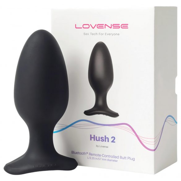 LOVENSE Hush 2 L - презареждащ се малък анален вибратор (57 мм) - черен 