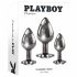 Playboy - анален дилдо комплект - 3 части (сребърен)