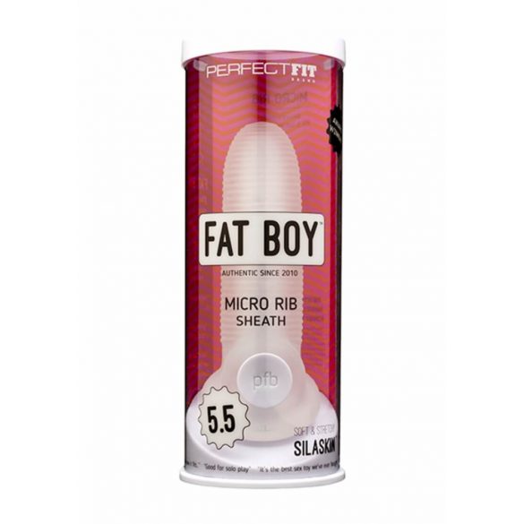 Fat Boy Micro Ribbed - обвивка за пенис (15 см) - бяло мляко 