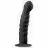 Easytoys Ribbed - анален вибратор със скоби (14 см) - черен 