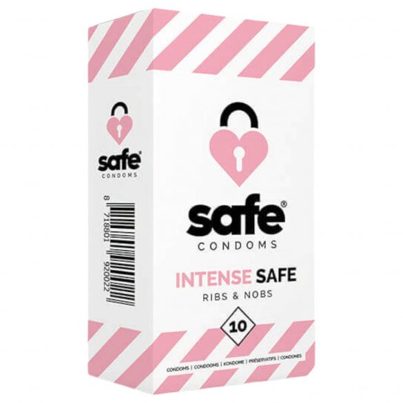 SAFE Intense Safe - презерватив с оребрени точки (10 бр.) 