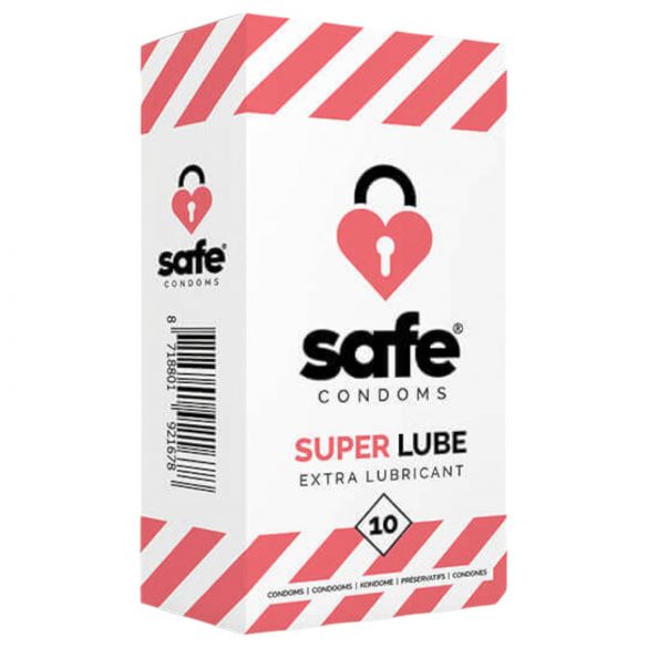 SAFE Super Lube - изключително плосък презерватив (10бр.) 