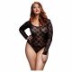 BACI Plus Size - Дантелено боди с дълъг ръкав - черно (XL-XXL) 