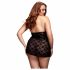 BACI Plus Size - дантелена бабидолка с каишка на врата - черна (XL-XXL) 