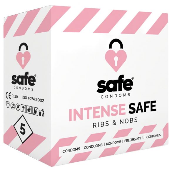 SAFE Intense Safe - презерватив с оребрени точки (5бр.) 