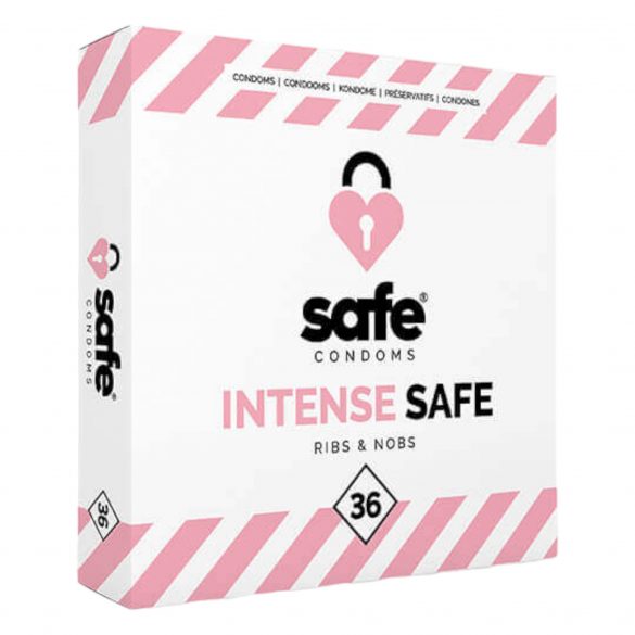 SAFE Intense Safe - Презервативи с ребра и точки (36 броя) 