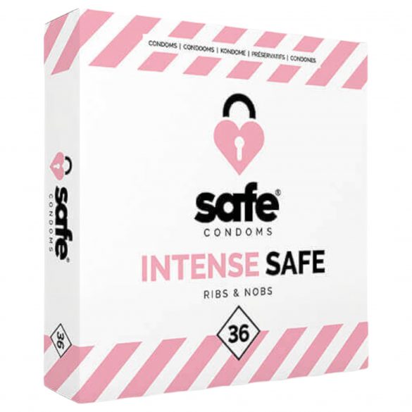 SAFE Intense Safe - Презервативи с ребра и точки (36 броя) 