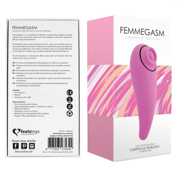 FEELZTOYS Femmegasm - водоустойчив вагинален и клиторен вибратор (розов) 