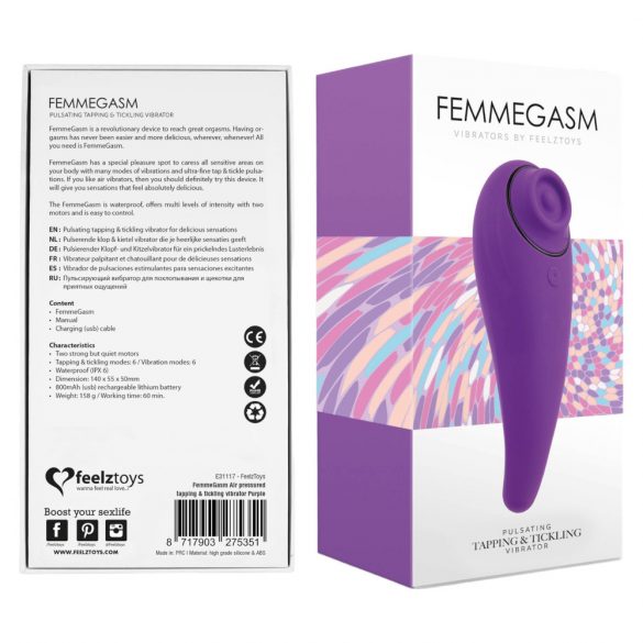 FEELZTOYS Femmegasm - водоустойчив вагинален и клиторен вибратор (лилав) 